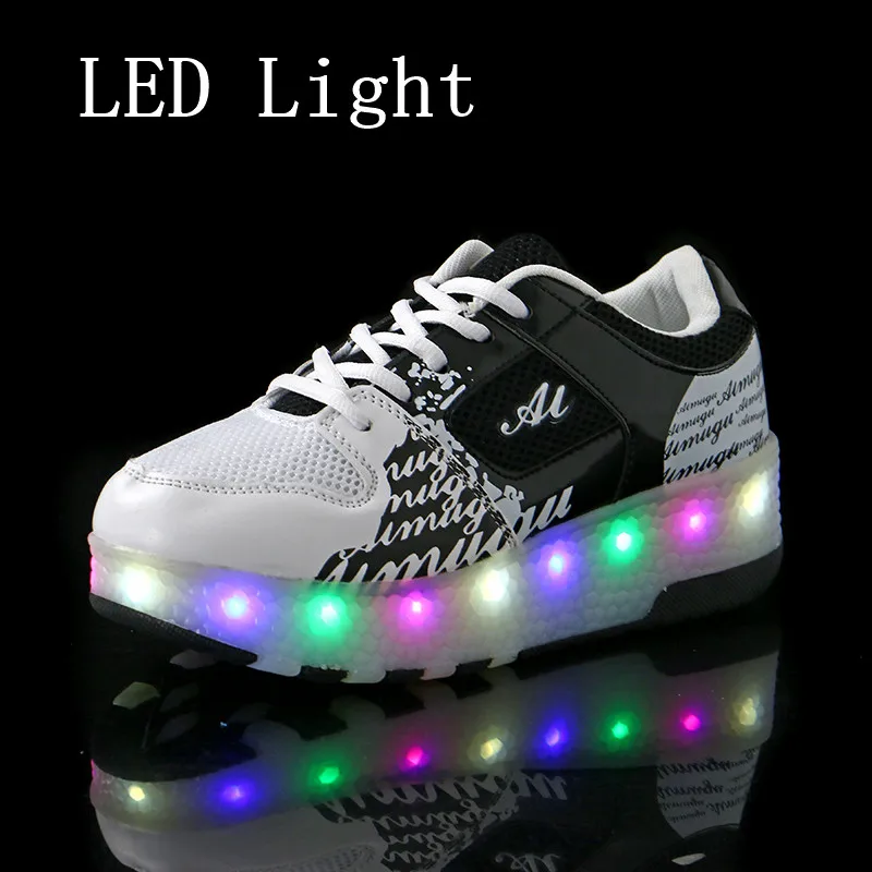 Hot Sale Kids Boys Shoes With Two Wheels Children Shoes Glowing Sneakers  Led Light Up Kids Shoes For Boy Girl Shining Shoe Pink - Children Casual  Shoes - AliExpress