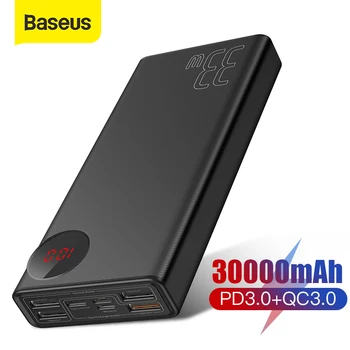 

Baseus 30000mAh Power Bank Quick Charge 3.0 Portable External Battery Charger Powerbank with QC3.0+PD3.0 Fast Phone Charger