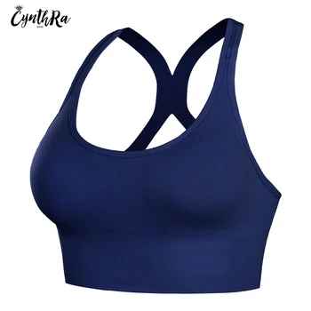 

CYNTHRA Seamless Sports Bra High Stretch Breathable Push Up Yoga Bra Workout Female Sport Crop Top Running Fitness Brassiere