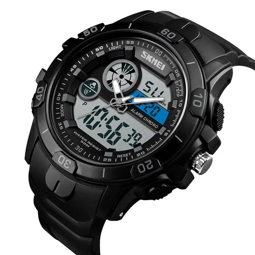 

SKMEI 1428 Sports Electronic Analog Digital Dual Display Alarm Luminous Men Wrist Watch