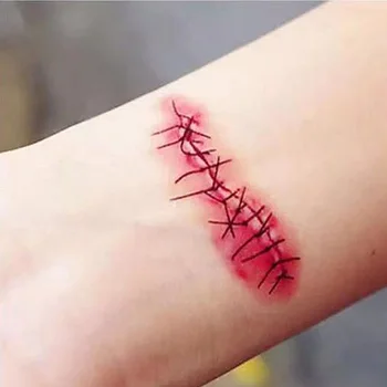 

90Pcs Tattoo Stickers Realistic Scar Tattoos Stickers Fake Bloody Scar Sticker Decoration