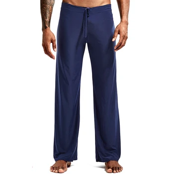

Men Lougewear Pants 2020 Solid Color Sleepwear Daily Loose Casual Drawstring High Waist Mens Clothing Ropa Hombre Long Trousers