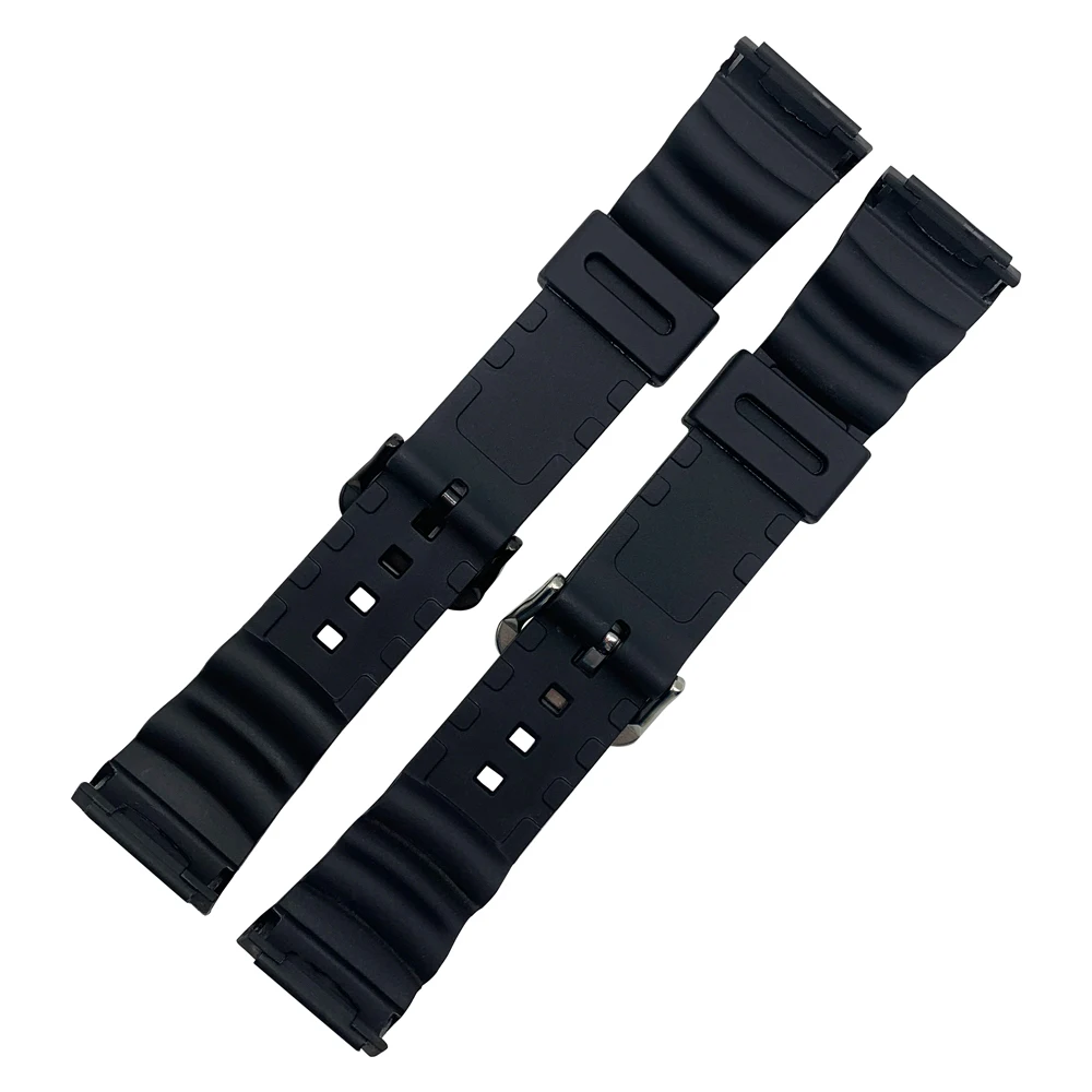 Silicone Watchband Women Men Black Sport Diving Watch Band Strap With Stainless Steel For SGW-100 Samrt Watch+ Tool