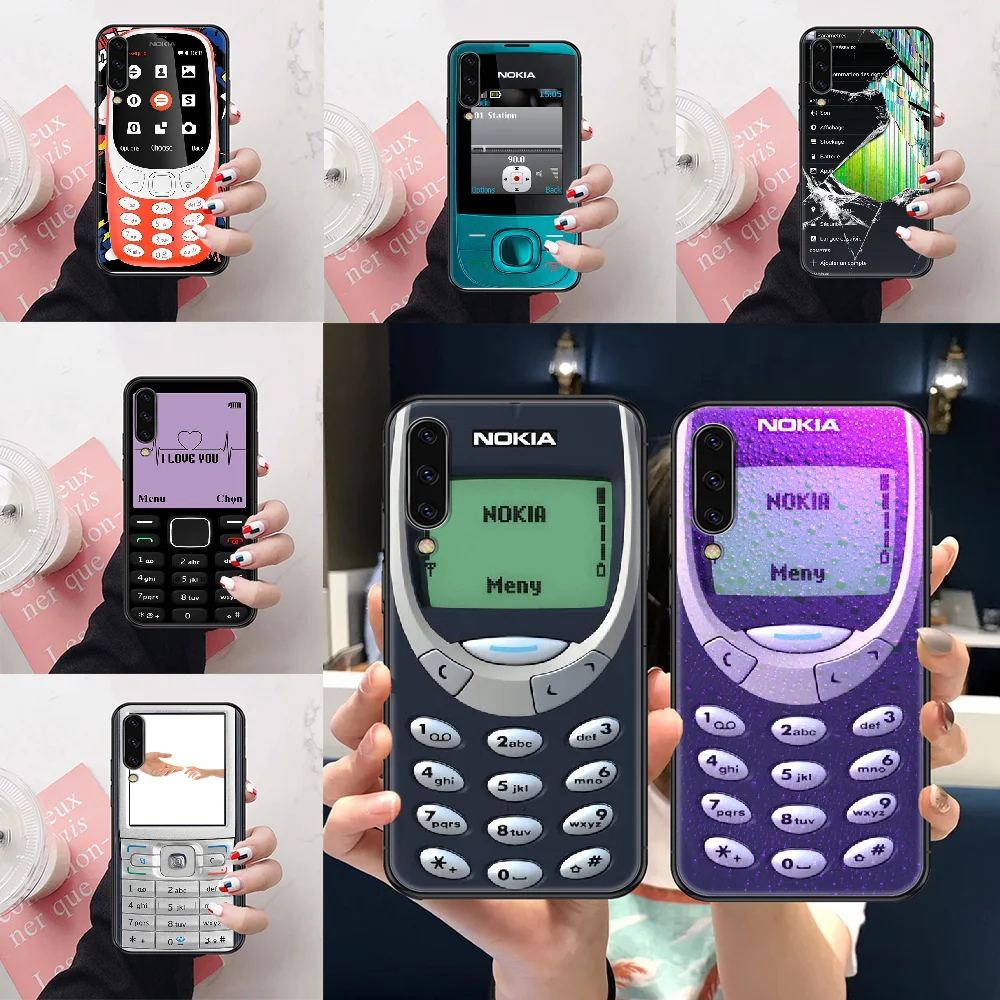 Чехол для телефона Nokia в стиле ретро Samsung Galaxy A 10 12 20E 21S 30 32 40 50 51 52 70 71 72 5 6 7 2016 черный |