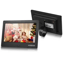 Andoer 7 дюймов ips HD Цифровая фоторамка Цифровая Музыка Видео часы с календарем пульт дистанционного управления Подставка Кронштейн для друзей подарок