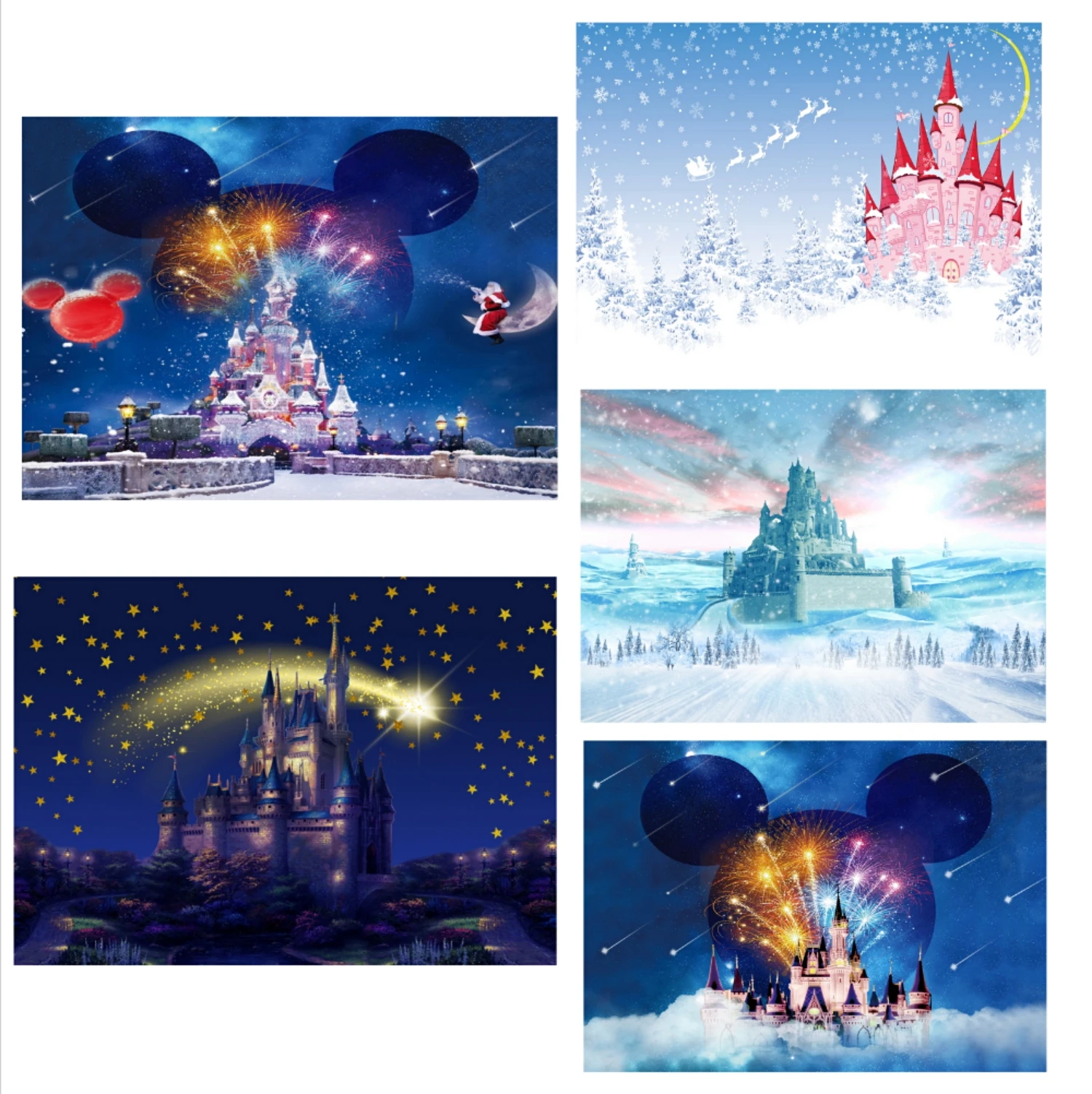 Tissu De Fond De Chateau Disney Decoration Murale De Fete D Anniversaire Pour Enfants Mickey Mouse Decoration De Salle Cadeaux De Noel Aliexpress