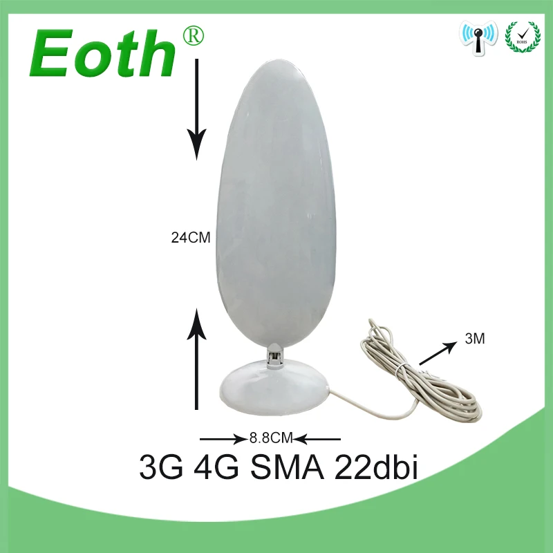 5 шт. Eoth 3G 4G LTE Антенна 22dBi SMA папа 3m внешняя антенна для модемного маршрутизатора +