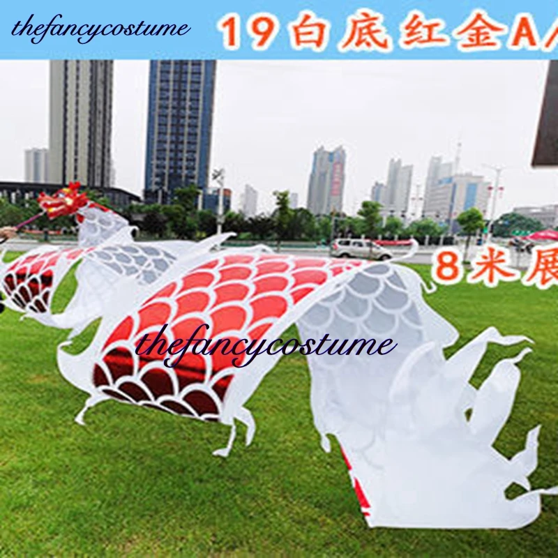 

Dragon Dance Ribbon 6M Chinese Mascot Costume For Adult Children Cartoon Family Props Outfit Dress Party Carnival Festivall