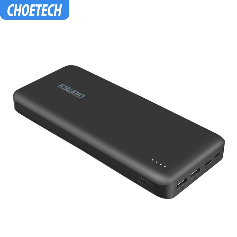 CHOETECH внешний аккумулятор для Xiaomi Dual USB PD 45W Type-C 20000mAh быстрая зарядка портативное