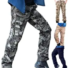 Военные тренировочные мужские камуфляжные штаны с несколькими карманами, мужские повседневные брюки-карго, длинные штаны