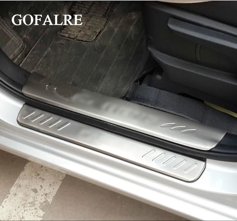stainless steel scuff plates door sill strip covers for KIA Carens 2013