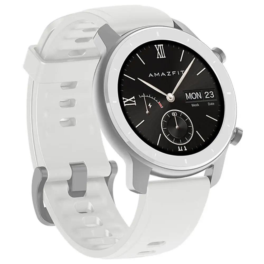 Новая глобальная версия Amazfit GTR 42 мм Смарт-часы 5ATM умные часы 12 дней батарея управление музыкой для Android IOS - Цвет: White Color
