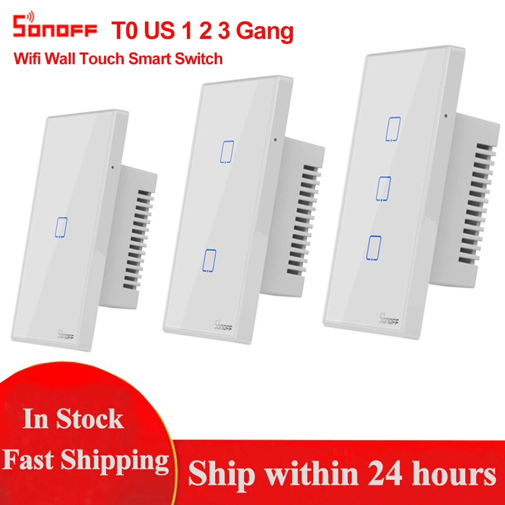Sonoff T0 US 1/2/3 Gang Wifi переключатель умный дом дистанционное управление настенный