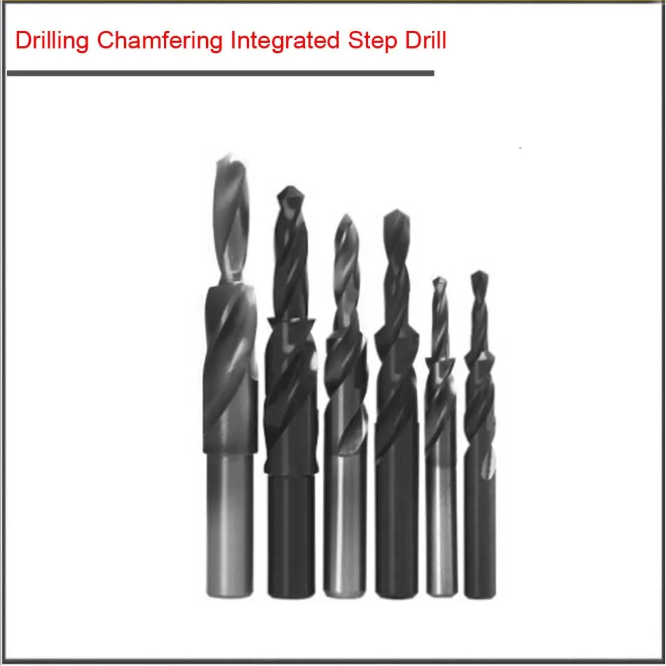 M3-12mm HSS Drilling chamfered countersunk head integrated step drill,Second stage bit with screw countersunk head