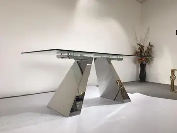 

Modern dining table with marble /tempered glass size 1800x900x750mm