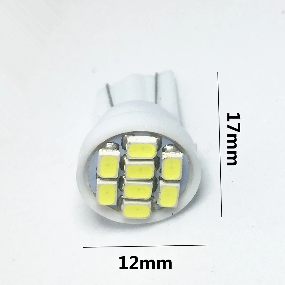 10pcs T10 LED W5W ڵ     8SMD 1210 LED W5W   192 168  ǥ    DC 12V