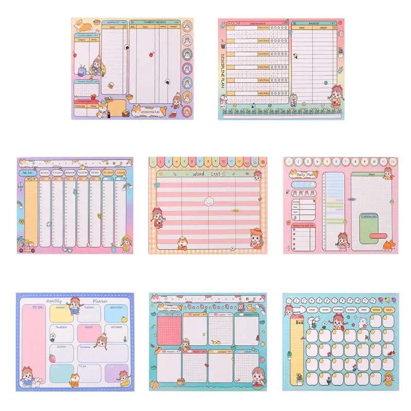 

Kawaii Cartoon Monthly Weekly Daily Planner Notebook Agenda Notepad Stationery