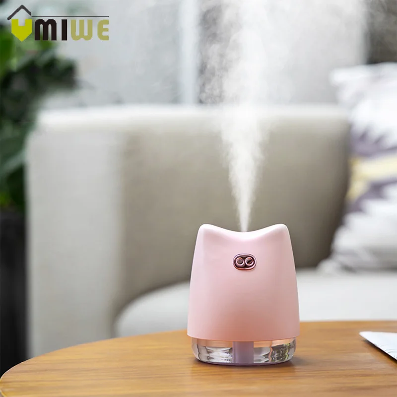 

Ultrasonic Humidifier Aroma Essential Oil Diffuser with USB LED Lights Desk Cool Mist Maker Mini Cute Humidifier Home Office Car