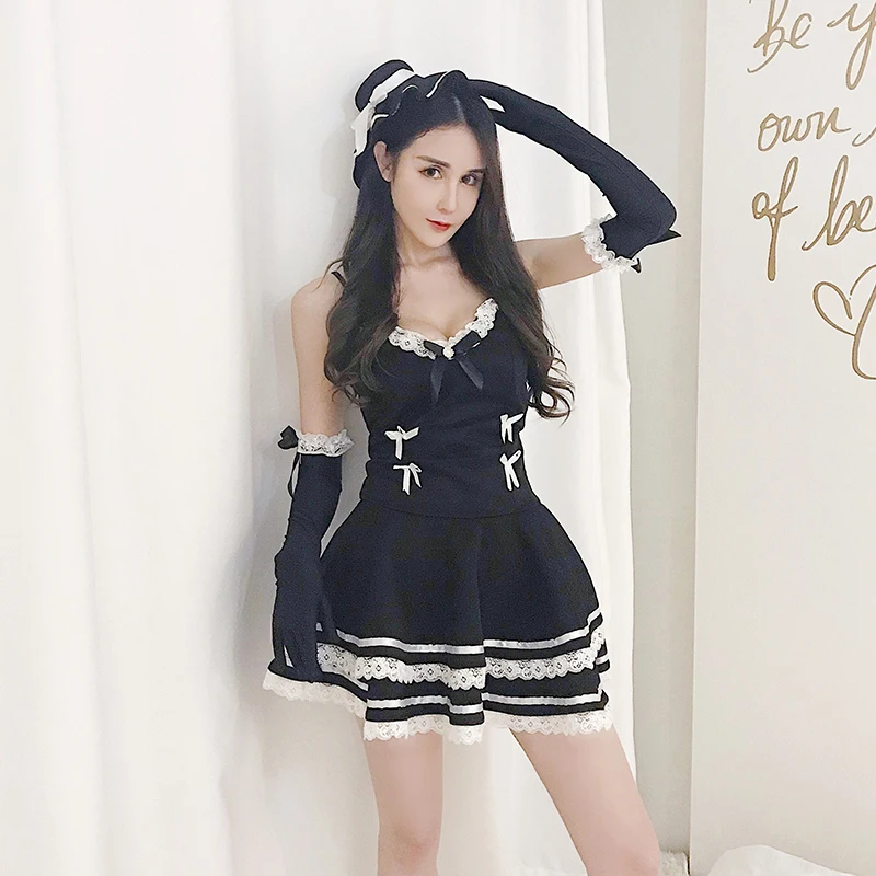 

Ladies Sexy Lingerie Hot Sheer Naughty French Maid Uniform Temptation Underwear Outfit Erotic Lingerie Sexy Halloween Costumes