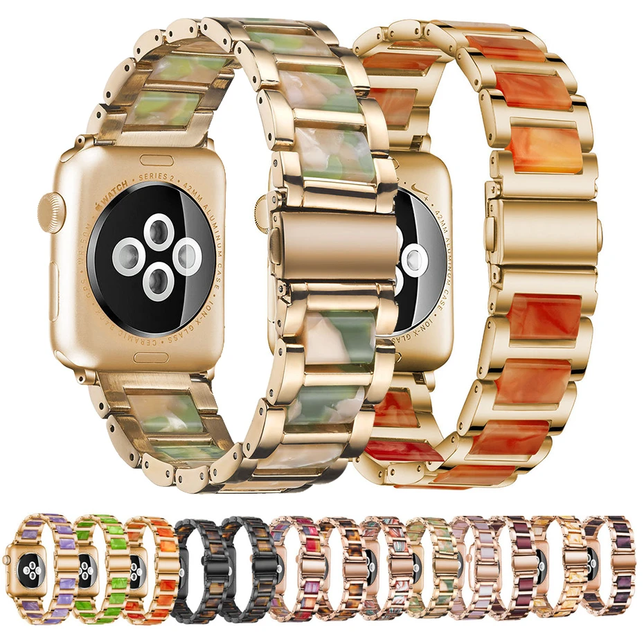 

Ремешок из полимерной нержавеющей стали для apple watch band 44 мм 40 мм 42 мм 38 iWatch Series 5 4 3 2, сменный Браслет для запястья, аксессуары для часов