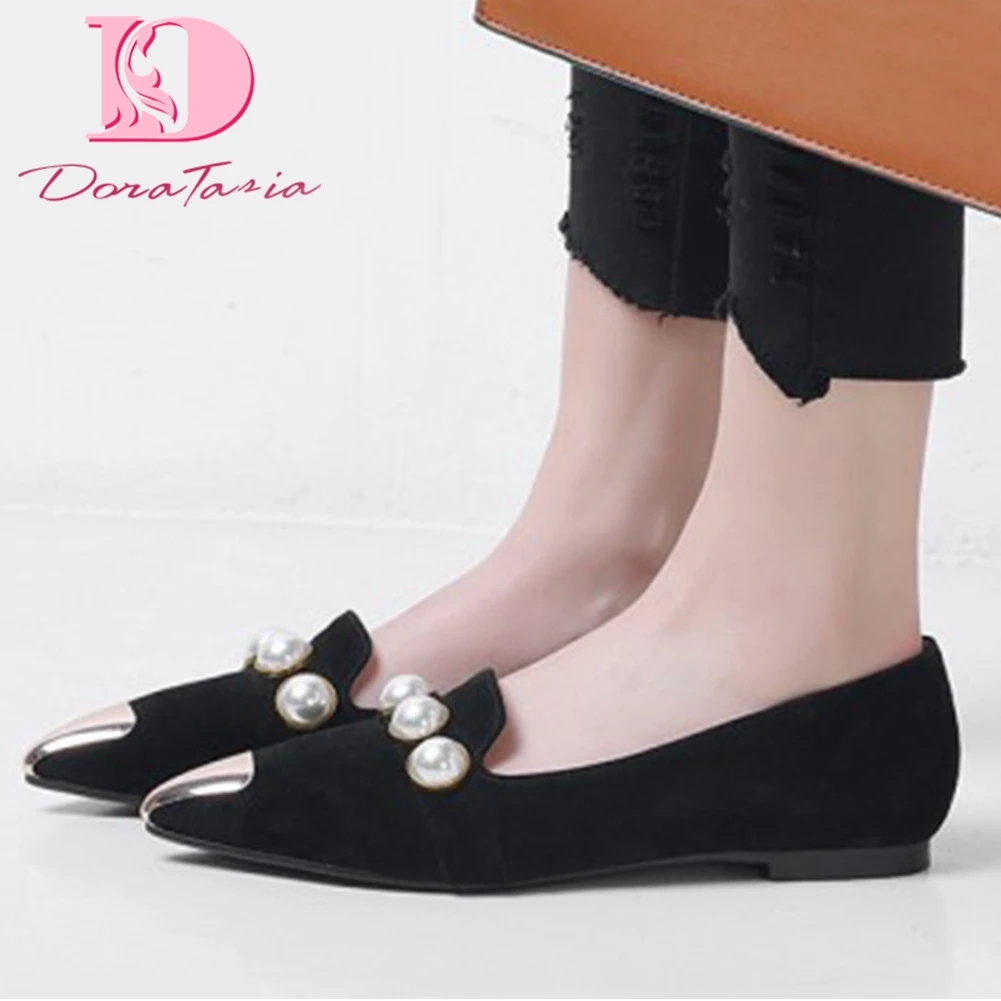 

Doratasia 2020 New Design Kid Suede Casual Shoes Woman Flats Female Slip On Pointed Toe Spring/Autumn Casual Flats Women Shoes