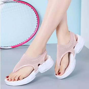 

Woman Fashion Trend Flip Flops 2020 Women Sandals Women's Soft Shoes Female Elastic Band Ladies Breathable Footwear Plus Size