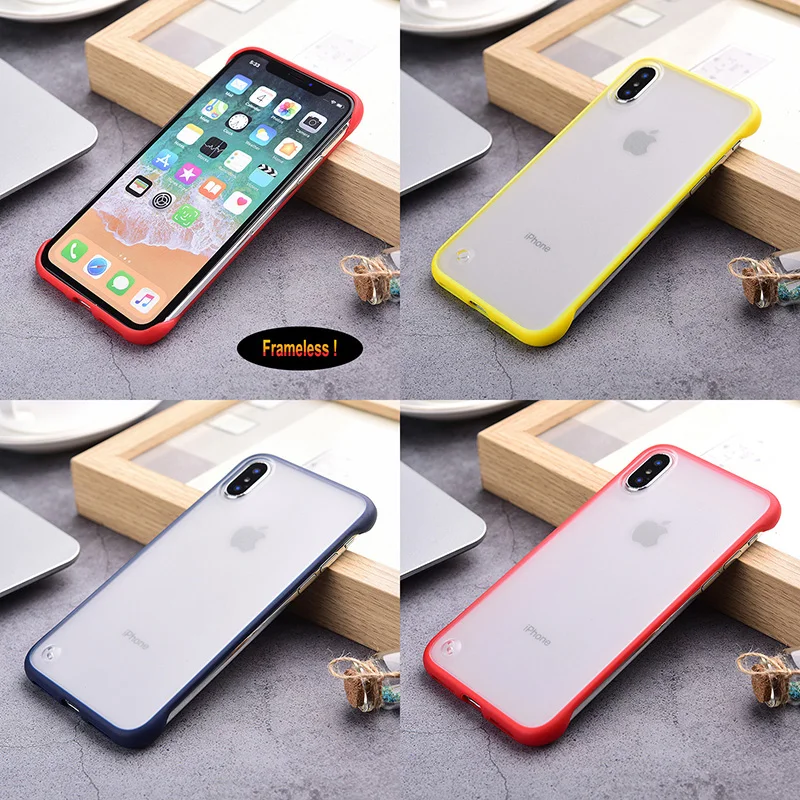 

Transparent Solid Color Matte TPU Phone Case For Apple iPhone X XS Xs Max 8 7 6 Plus Clear Protection Back Cover Borderless