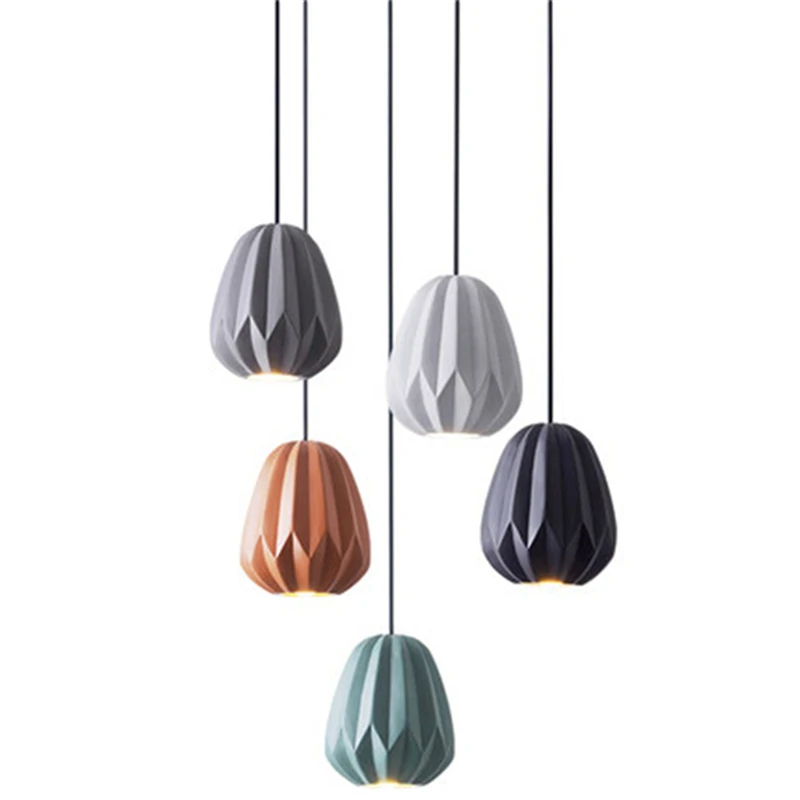 Nordic Modern Simple Single Lamp Bedroom Bedside Papaya Small Chandelier Bar Table Dining Room LED Bulbs E27 | Лампы и освещение