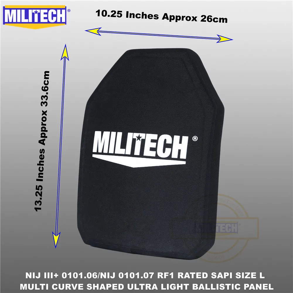 Баллистическая пуленепробиваемая пластина NIJ уровень 3+ NIJ 0101,07 RF1 SAPI Размер 1 шт. ультра светильник PE панель против M80& AK47& M193- Militech