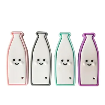 

Cartoon Milk Bottle Shape Teething Baby Teether Nursing Natural Silicone Toys Organic Safe Nursing Baby Teether