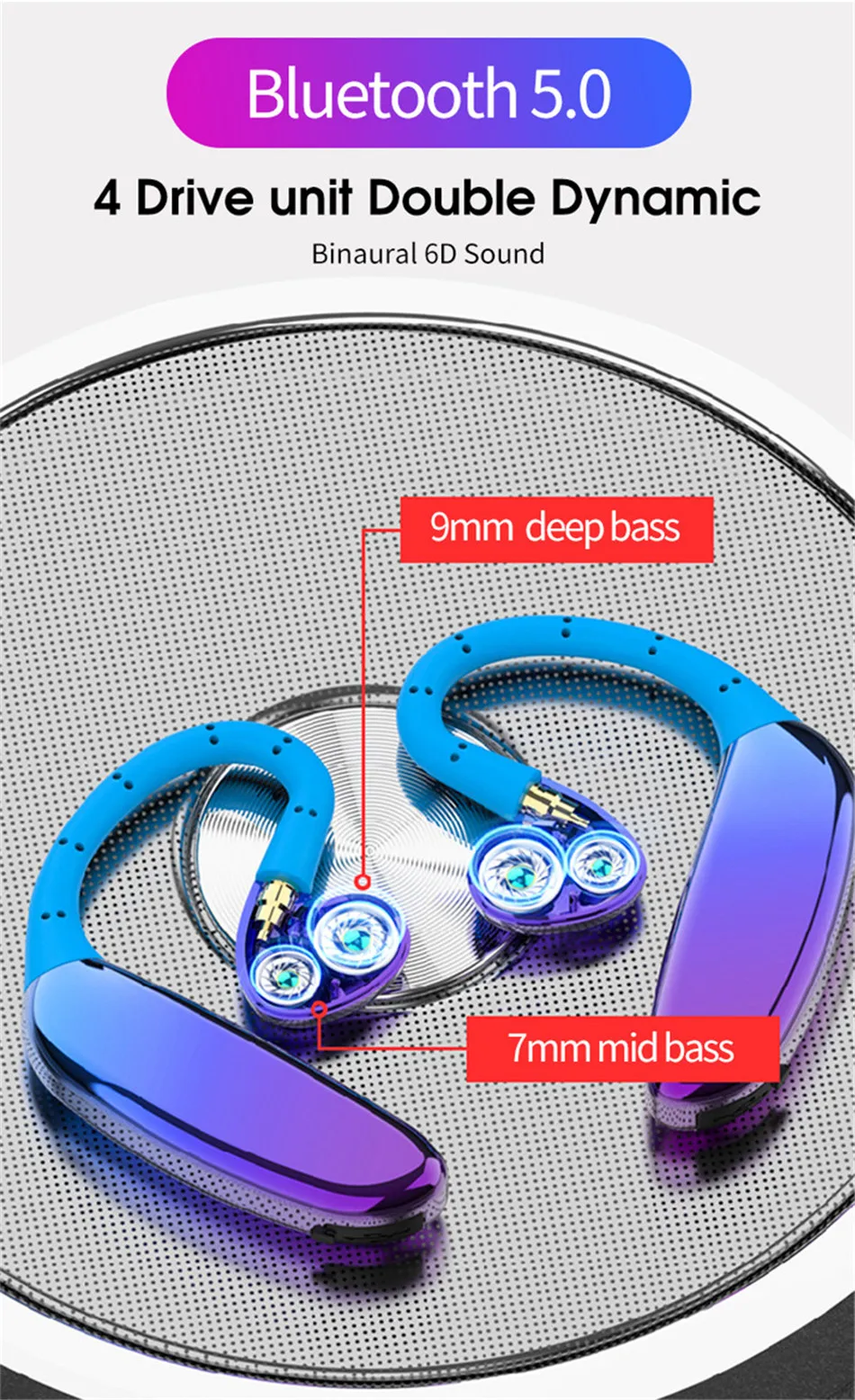 OTTWN D08true, беспроводные bluetooth-наушники TWS5.0, высокое качество, Спортивная Беспроводная bluetooth-гарнитура, водонепроницаемая, в уши, подвесная гарнитура