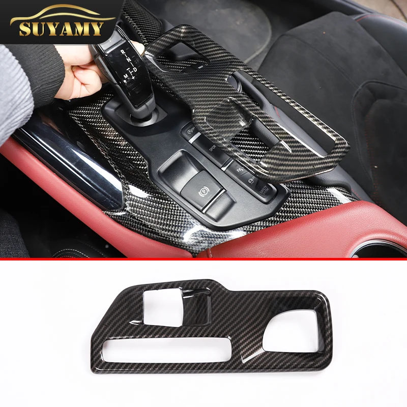 

LHD Car Styling Center Console Gearshift Decoration Frame Carbon Fiber Gear Panel Stickers Trim For Toyota GR Supra A90 2019-22