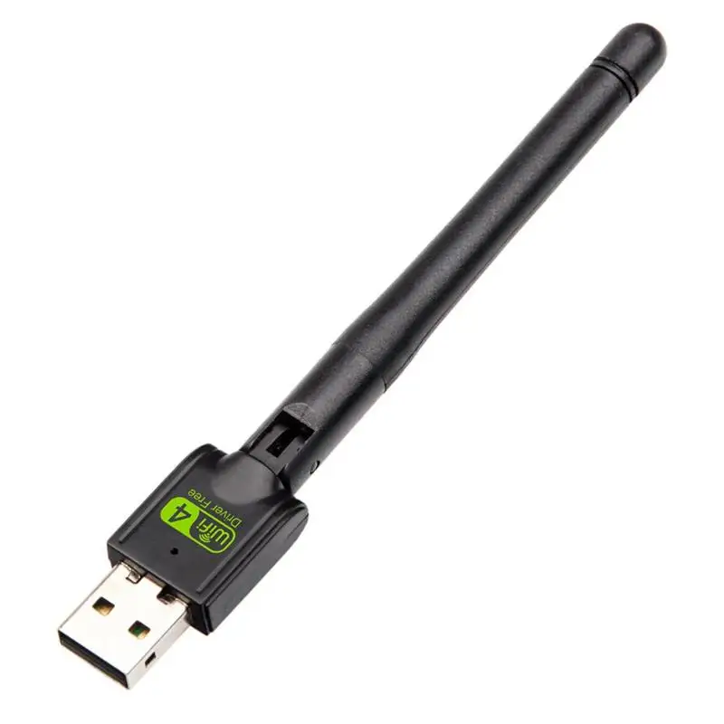 2,4 г сетевая карта ЛВС USB WiFi адаптер 150 Мбит/с 5dBi WiFi ключ Ethernet приемник с антенной Бесплатный драйвер подходит для настольного ПК