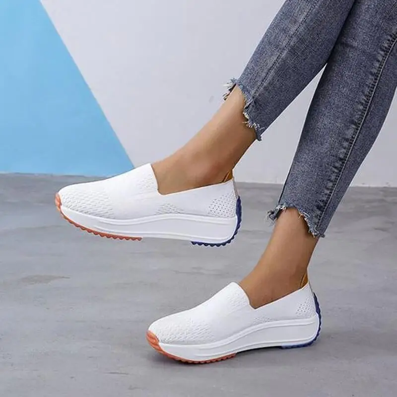 Angreb Overfrakke sortere women summer pumps low heels wedges breathable mesh slip on sneakers plus  size shoes woman female|Women's Pumps| - AliExpress