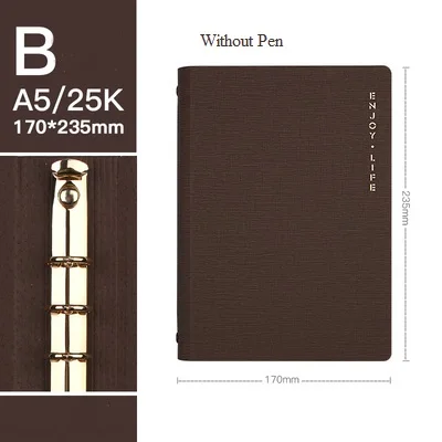 Big Brown A5/6 цветной модный блокнот планировщик мероприятий утолщенный Дневник для девочек канцелярские принадлежности записная книжка Filofax блокнот - Цвет: Big Brown