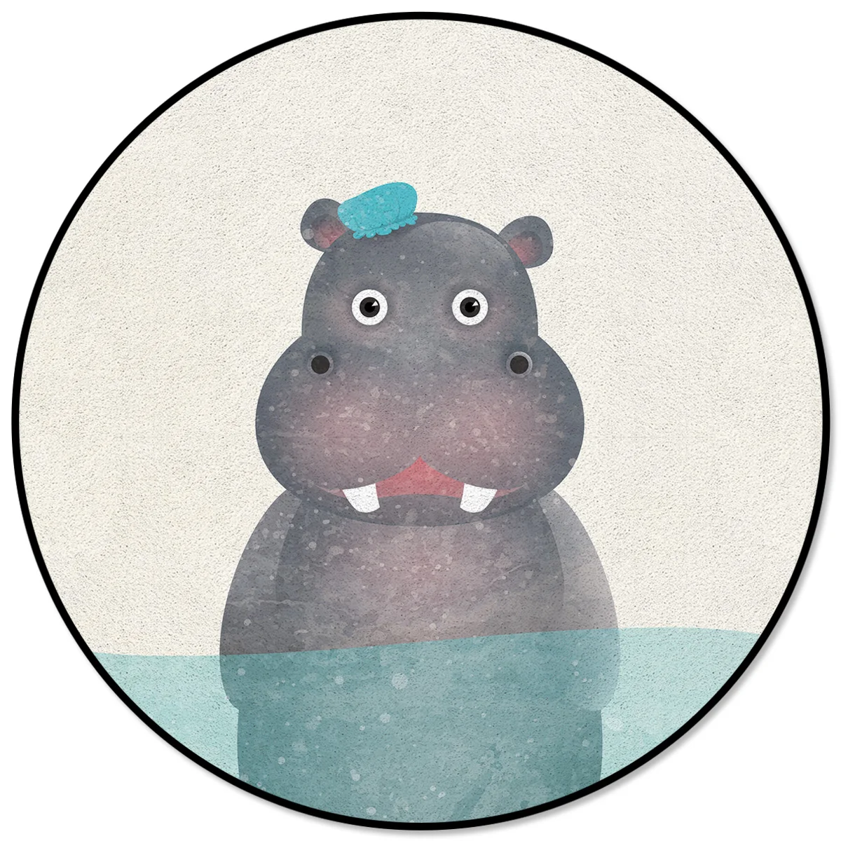 Круглый ковер гиппопотам для купания с животным рисунком, кухонные коврики для гостиной, индивидуальный дверной коврик для кухни, спальни, дома, для подростков, детей