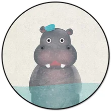 Круглый ковер гиппопотам для купания с животным рисунком, кухонные коврики для гостиной, индивидуальный дверной коврик для кухни, спальни, дома, для подростков, детей