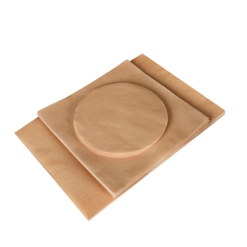 

50Pcs/Pack Round Rectangle Brown Color Non-Stick Baking Double-Sided Oil Paper Barbecue Food Pad