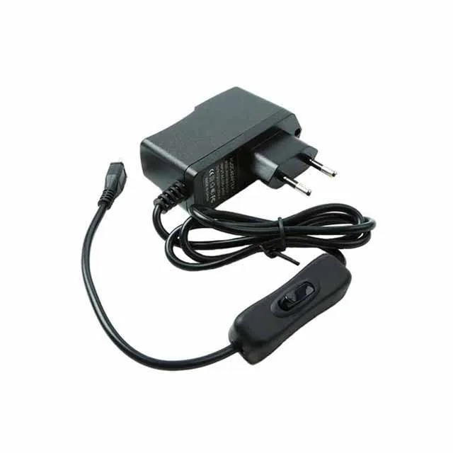 

A23-- 5V 2.5A EU European Standard Power Switch Charger Micro Port Power Adapter Supply Plug for Raspberry Pi 3