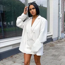 Women Blazer Jacket Suits Fashion Long Sleeve Double Breasted Blazers Office Ladies Casual Loose Female Coat Women Blazer Jacket Suits Fashion Long Sleeve Double Breasted Blazers Office Ladies Casual Loose Female Coat