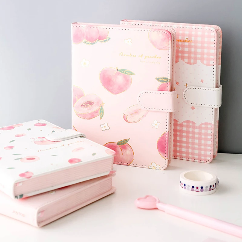 Kawaii Notebook Pu Cover Line/Dot 224 Pages Diary Diy Planner