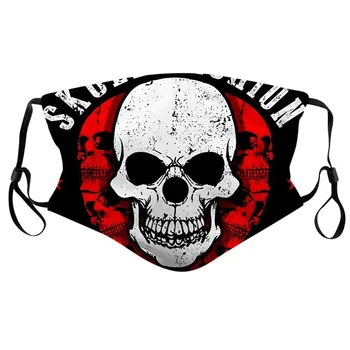 

Unisex Adjustable Windproof Reusable Printed Face Mask 1PC Washable Dustproof Breathable Facial Mask Skull Flower Print Masks #K