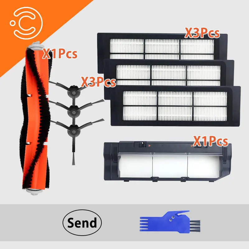

Robot vacuum cleaner side brush filter main brush main brush cover set for roborock dedicated accessories