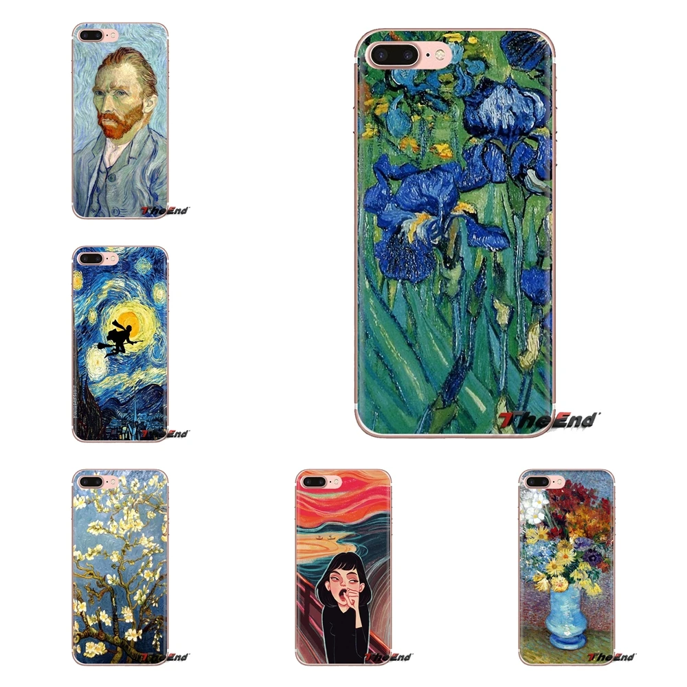 For iPod Touch Apple iPhone 4 4S 5 5S SE 5C 6 6S 7 8 X XR XS Plus MAX Silicone Cases Covers flower Vincent Van Gogh Starry night |