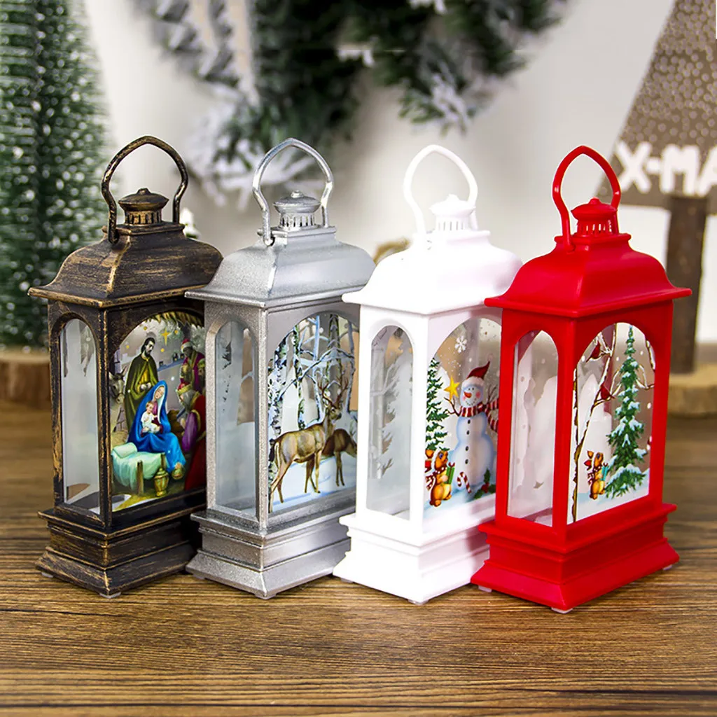 Mini LED Light Wood HOUSE Christmas Tree Hanging Ornaments Holiday Decoration 