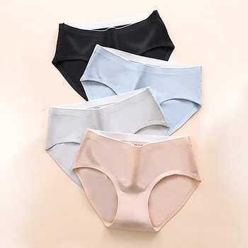 

Women Seamless Panties cotton Briefs Soft comfort Underwear solid Mid Waist Underpants Lingerie female Thong 2pcs/lot #F