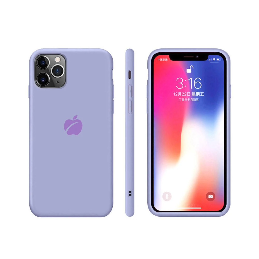 Однотонный силиконовый чехол s для iphone XR X XS Max 6 6S 7 8 Plus 11 11Pro Max милый мягкий модный чехол для телефона 12,3 - Цвет: Фиолетовый