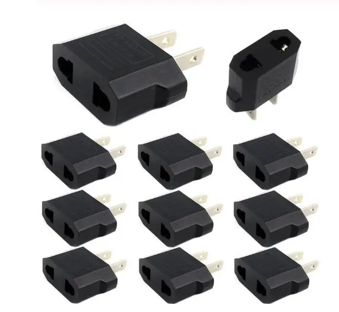 EU Euro Europe to US USA Power Jack Wall Plug Converter Travel Adapter 10Pieces/lot