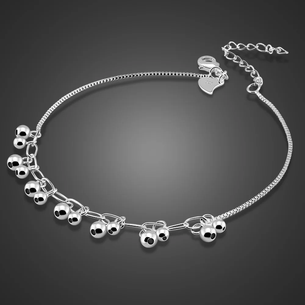 Bohemia Foot Beach Grape Cherry Drop Anklets For Women Girl New Fashion 925 Sterling Silver Leg Chain Jewelry Gift Party
