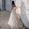 Sexy Sparkling Wedding Dress Customized Spaghetti Straps V Neck Sequined Lace High Slit Soft Tulle  Dresses Bridal Gown Backless 5